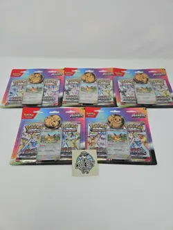 5 Pokemon TCG SV8.5 Prismatic Evolutions 2 Pack Pokemon Day Blisters Sealed Lot - Image 1