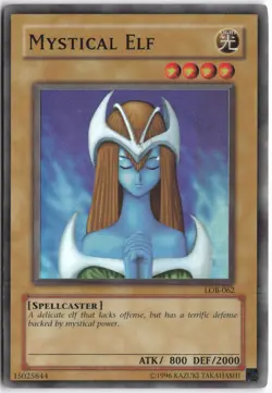 Yugioh - Mystical Elf LOB-062 Unlimited - The Legend of Blue Eyes White Dragon - Image 1