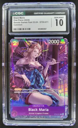 2024 ONE PIECE CCG BLACK MARIA BANDAI GAMES FEST STO4-011 CGC 10 D RC7 - Image 1