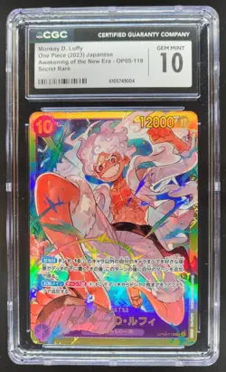 2023 ONE PIECE CCG JAPANESE MONKEY D. LUFFY SECRET RARE OP05-119 CGC 10 C RC7 - Image 1