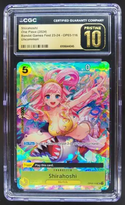 2024 ONE PIECE CCG SHIRAHOSHI BANDAI GAMES FEST OP03-16 CGC 10 PRISTINE D RC7 - Image 1