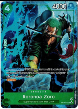 One Piece TCG Roronoa Zoro PRB02-006 R Alt Art Prenium The Best Vol.2 NM - Image 1