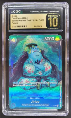 2024 ONE PIECE CCG JINBE BANDAI GAMES BEST 23-24 CGC 10 PRISTINE D RC7 - Image 1
