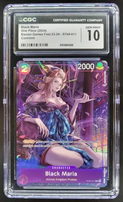 2024 ONE PIECE CCG BLACK MARIA BANDAI GAMES FEST STO4-011 CGC 10 C RC7 - Image 1