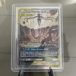 Pokemon TCG Espeon & Deoxys GX SM240 Black Star Promo Sun & Moon - Image 2