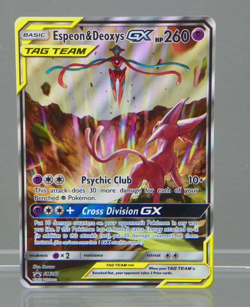 Pokemon TCG 2020 Espeon & Deoxys GX SM240 Black Star Promotional Full Art Holo - Image 1