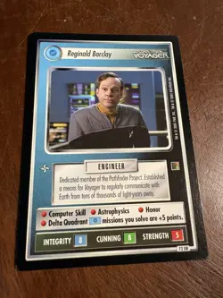 Star Trek CCG 1E the Borg Reginald Barclay Ultra-Rare Card - Image 1