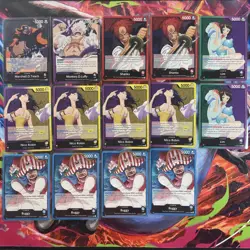 One Piece Card Set Lot OP09 L 3 Total Of 14 Cards In Excellent Condition - Image 1
