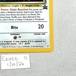 Eevee 11 Black Star Promo Swirl 🌀 Rare Holo Card WoTC Vintage Pokemon TCG LP - Image 2