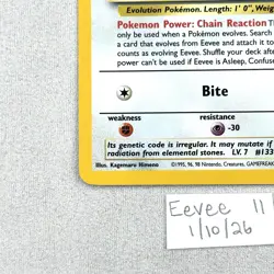 Eevee 11 Black Star Promo Swirl 🌀 Rare Holo Card WoTC Vintage Pokemon TCG LP - Image 3