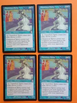 Magic the Gathering MTG Mercadian Masques CHAMELEON SPIRIT X 4 U LP/EX 1999! - Image 1