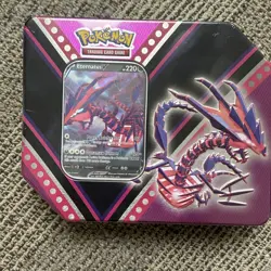 Pokemon TCG V Powers Tin Eternatus V 5 Booster Packs -- Factory Sealed -- - Image 1