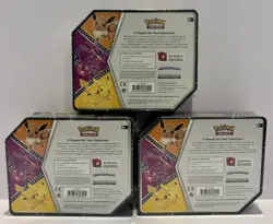 Pokemon TCG V Powers Tins- Eevee V-Eternatus V-Pikachu V-Factory Sealed New! - Image 3