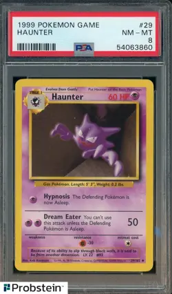 1999 Pokemon Game #29 Haunter PSA 8 NM-MT - Image 1