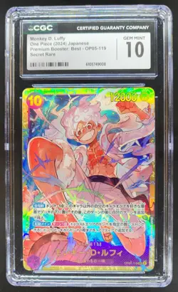 2024 ONE PIECE CCG JAPANESE MONKEY D. LUFFY SECRET RARE OP05-119 CGC 10 D RC7 - Image 1