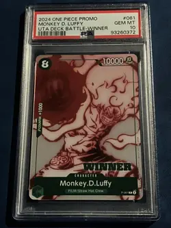PSA 10 MONKEY D. LUFFY 061 2024 ONE PIECE PROMOS | UTA DECK BATTLE-WINNER - Image 1