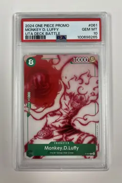 2024 One Piece Monkey D. Luffy UTA Deck Battle #061 P-061 EN PSA 10 - Image 1