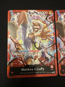 2 One Piece Monkey.D.Luffy ST21-001 Leader Gear 5 Foil NM - Image 2