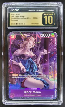 2024 ONE PIECE BLACK MARLA BANDAI GAMES FEST ST04-011 CGC 10 PRISTINE D RC7 - Image 1