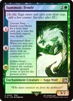 Summon: Fenrir #203 (Foil) (NM) Final Fantasy FIN Magic MTG - Image 1