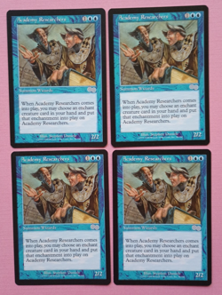 Magic the Gathering MTG Urza's Saga ACADEMY OF RESEARCHERS X 4 VLP/EX U 1998! - Image 1