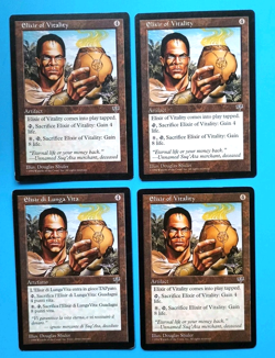 Magic the Gathering MTG Mirage ELIXIR OF VITALITY X 4 (2 LP/EX & 2 MP) U 1996! - Image 1