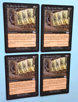 Magic the Gathering MTG Urza's Saga NO REST FOR THE WICKED X 4 LP/EX U 1998! - Image 2