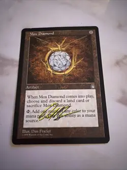 Mox Diamond | SIGNED - Dan Frazier - Artist | MTG WOTC | Stronghold - Image 1