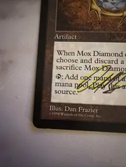 Mox Diamond | SIGNED - Dan Frazier - Artist | MTG WOTC | Stronghold - Image 4