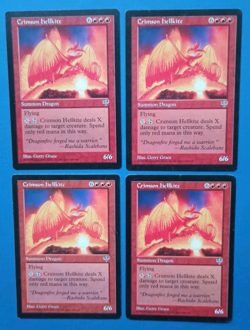 Magic the Gathering MTG Mirage CRIMSON HELLKITE X 4 ( 2 VLP/EX & 2 LP) R 1996! - Image 2
