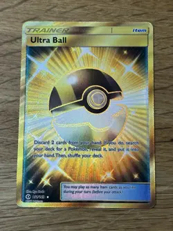 Secret Rare Ultra Ball 161/149 Pokemon TCG Sun & Moon Base Set - Image 1