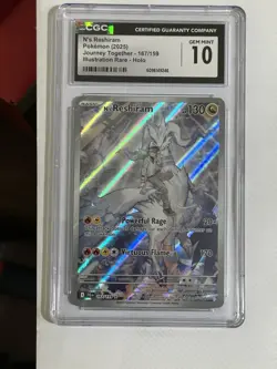 Pokemon TCG N's Reshiram Holo IR Journey Together 167/159 CGC 10 Gem Mint - Image 1
