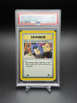2000 Pokemon Rocket 1st Edition Here Comes Team Rocket Holo Rare #25 MINT PSA 9 - Image 1