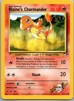Blaine's Charmander Common Gym Heroes 061/132 MP Pokemon TCG - Image 1