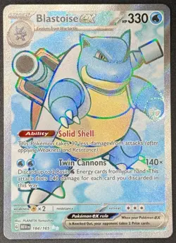 Blastoise ex 184/165 Pokemon TCG Scarlet & Violet 151 Ultra Rare Full Art NM - Image 1
