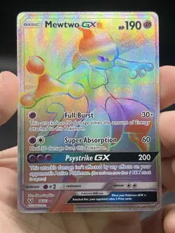 Pokemon Mewtwo GX Full Art Rainbow Secret Rare Shining Legends English NM - Image 3