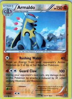 Armaldo 57/114 Rare - Pokemon TCG XY-Steam Siege - Reverse Holo (NM) - Image 1