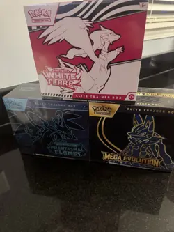 Pokemon TCG Elite Trainer Boxes Lucario White Flare Phantasmal Flames ETB Lot - Image 1