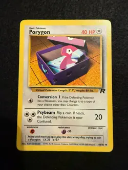 Pokemon Vintage WOTC Porygon 48/82 Team Rocket Regular LP - Image 1