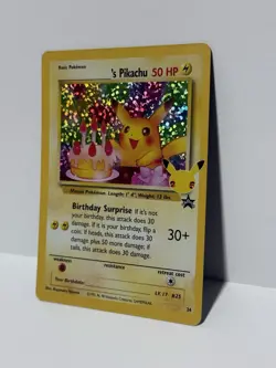 Pokemon TCG Birthday Pikachu Holo #24 25th Anniversary Celebrations - Image 3