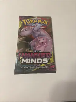 2019 Pokemon TCG Sun and Moon Unified Minds Booster Pack SEALED (Mew/Mewtwo) 820650805684 - Image 1