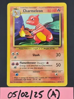 Pokemon TCG Charmeleon Base Set 24/102 Unlimited Uncommon NM/MT Never Played Vtg - Image 1
