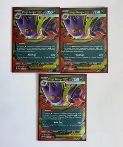 Lot of 3 Mega Gengar EX 056/094 Phantasmal Flames Pokemon TCG - Image 1