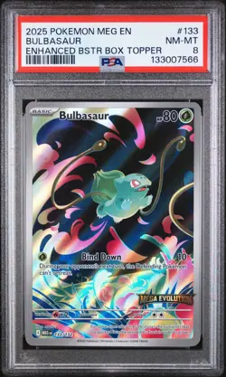 BULBASAUR #133 STAMPED MEGA ENHANCED BOX TOPPER 2025 POKEMON MEGA EVOLUTION 8 - Image 1