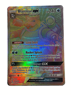 Pokemon Blastoise GX Rainbow Secret Rare Unbroken Bonds Sun & Moon Near Mint NM - Image 1