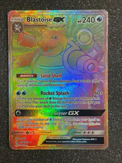 Pokemon Blastoise GX Rainbow Secret Rare Unbroken Bonds Sun & Moon Near Mint NM - Image 3