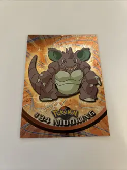 Pokemon Topps Nidoking #34 Series 1 Black Logo Rays Foil HOLO - Image 1