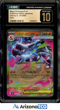 Pokemon 2025 Mega Charizard X ex 013/080 Inferno X Japanese BLACK LABEL CGC 10 - Image 1