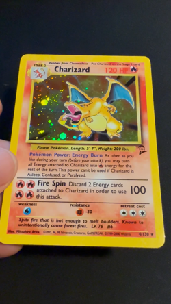 Pokemon Vintage WOTC Charizard 004/130 Base Set 2 Holo LP+ - Image 2