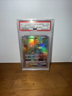 Pokemon Mewtwo GX 76/73 Rainbow Secret Rare Shining Legends - Image 1